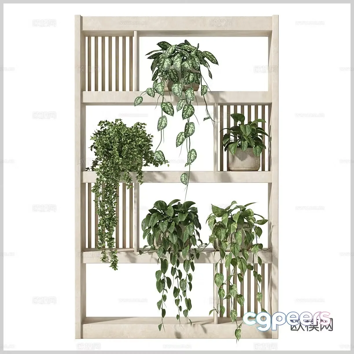 Flower stand B&B flower stand Outdoor flower stand Wasabi wind flower stand Potted green plants Hanging basket Ivy 3D model