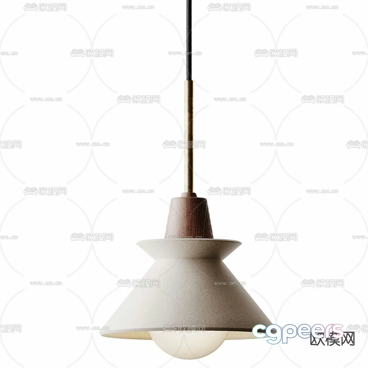 Wabi-sabi chandelier restaurant chandelier 3d model
