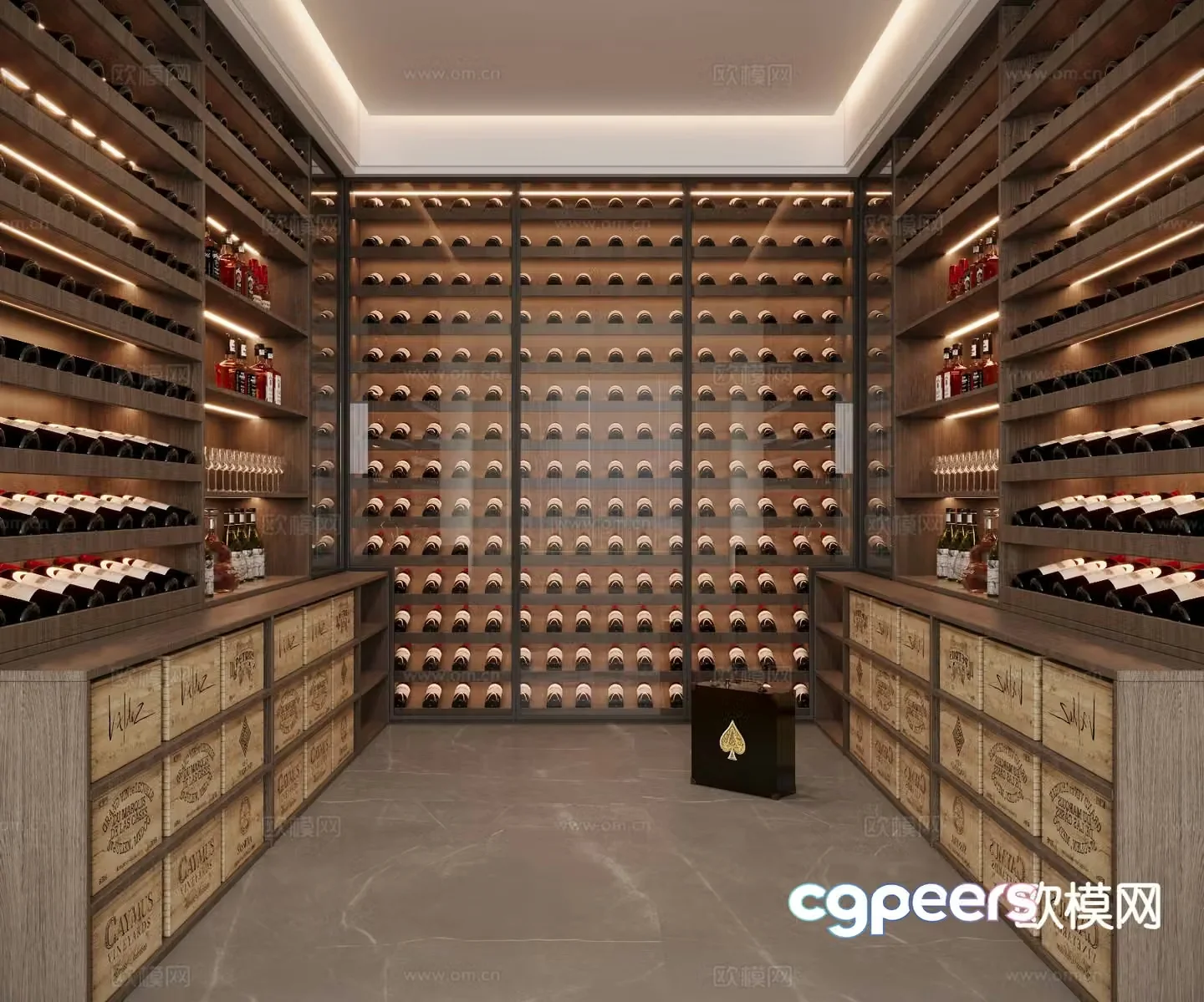 Modern wine cellar 3d model
