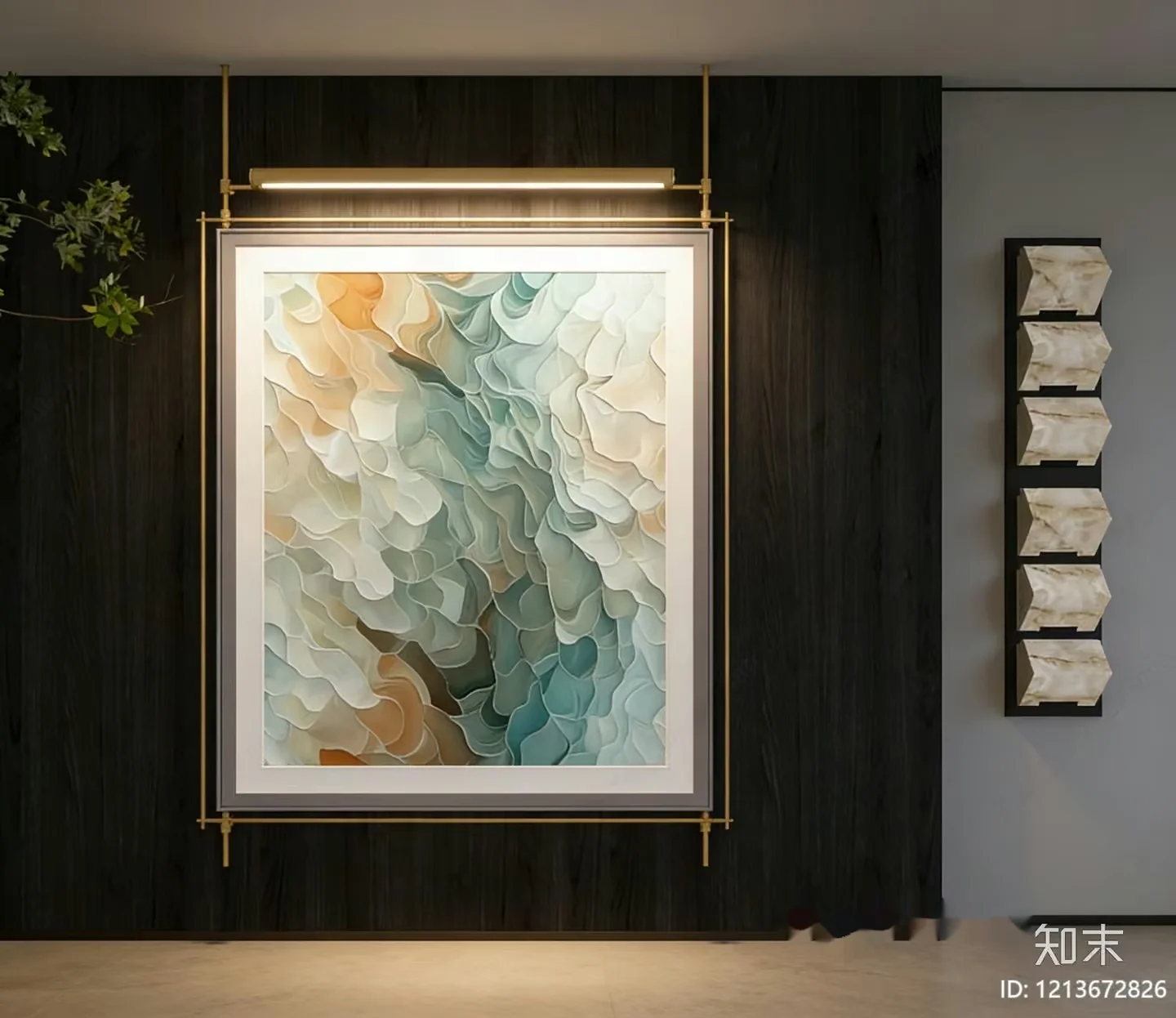 Modern Art Display 3D Model – 8018 – VRAY Render