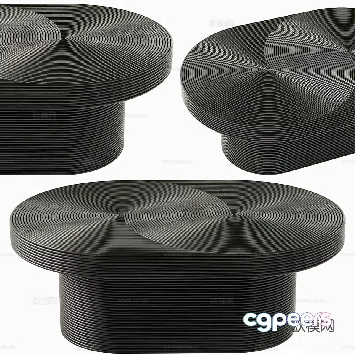 Modern textured coffee table 3d model