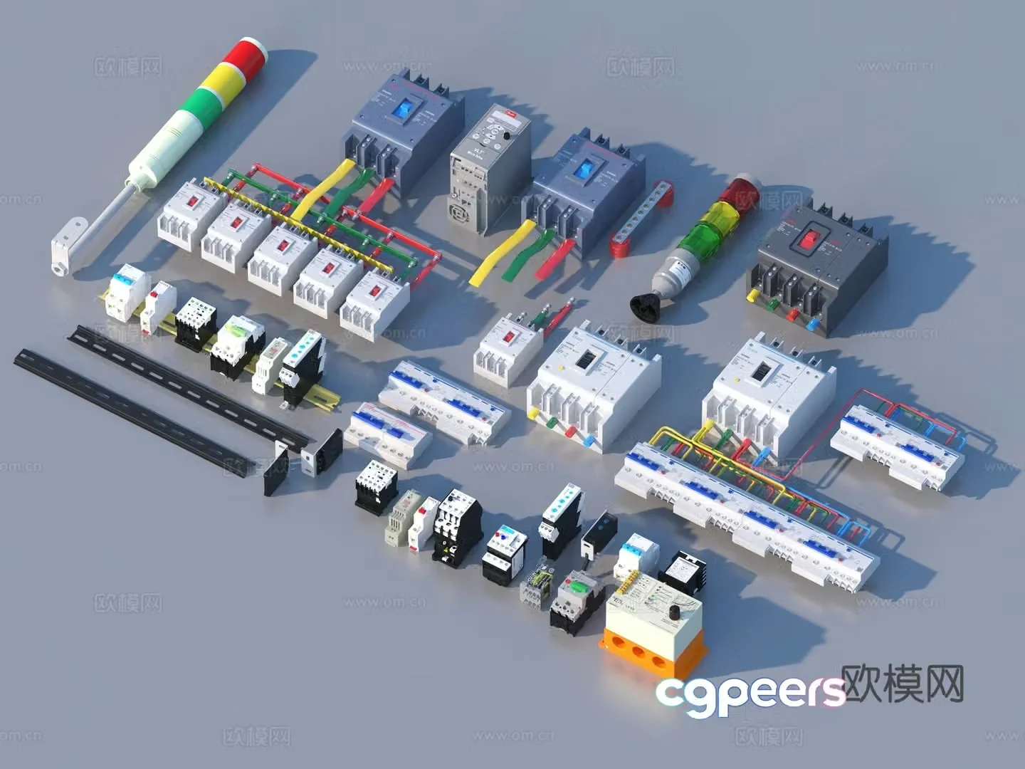 Circuit breaker leakage protection switch air switch wiring module 3d model