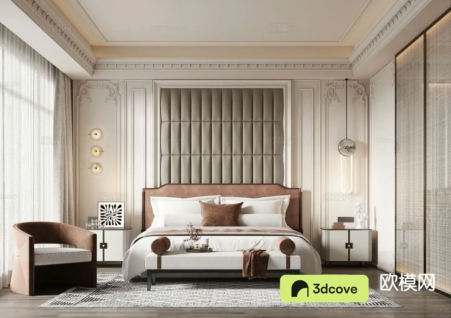 Simple European bedroom master bedroom