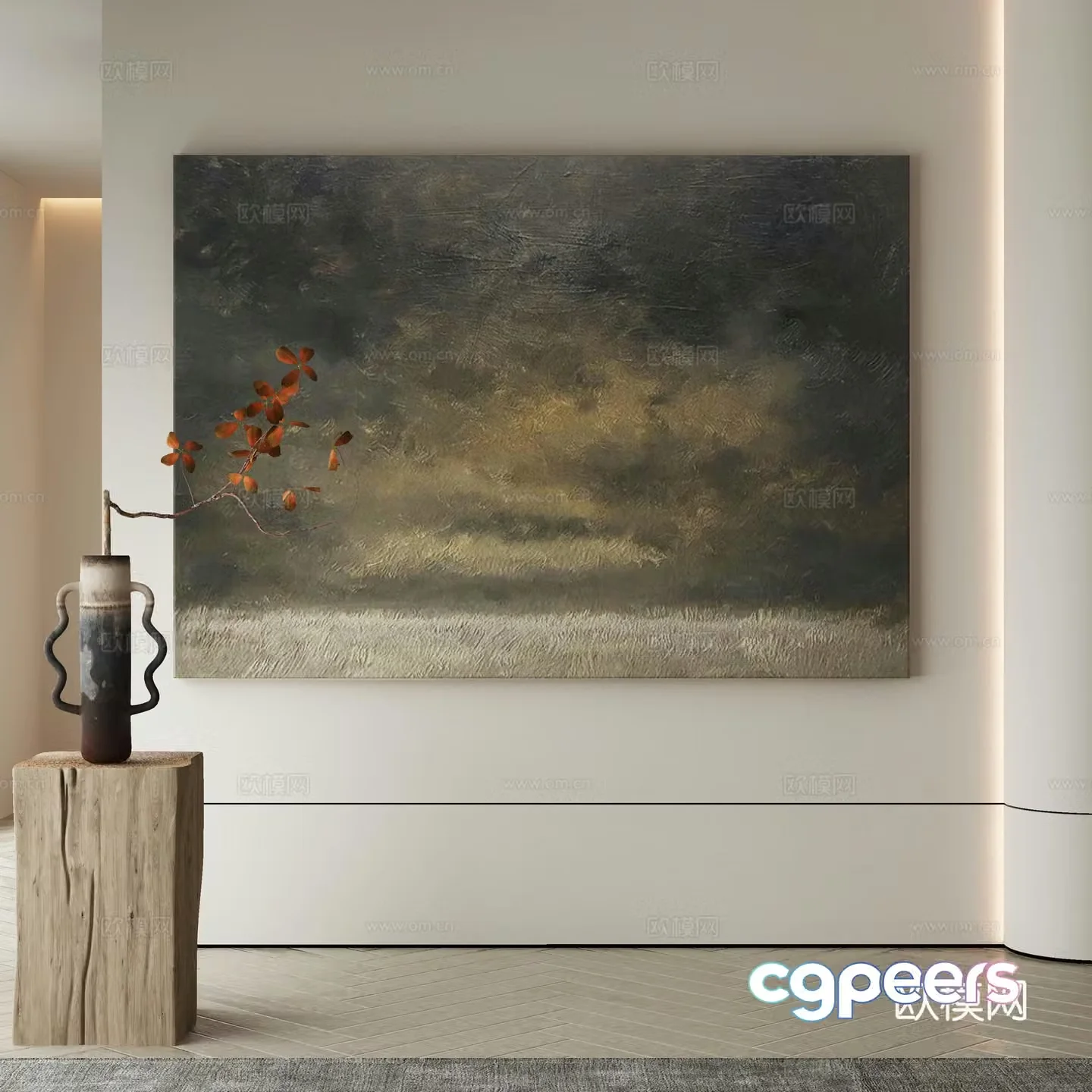 Modern Wasabi Hanging Painting Oil Painting 3D Model