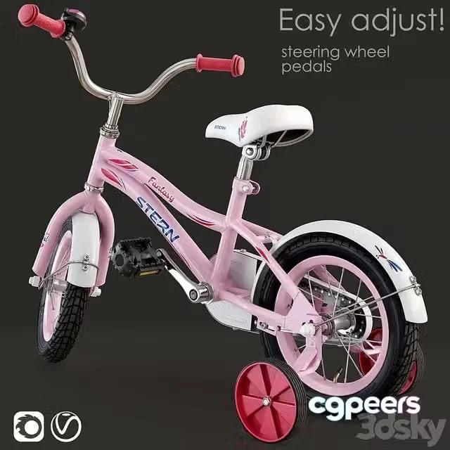 3ds Max Free – Children bicycle. STERN