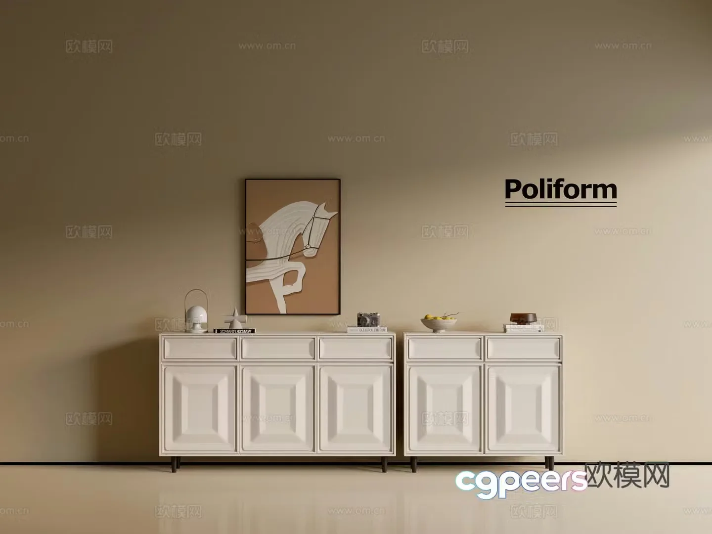 Modern cream wind chest of cabinet ins wind minimalist wind cabinet whole cabinet sideboard balcony cabinet 3d model