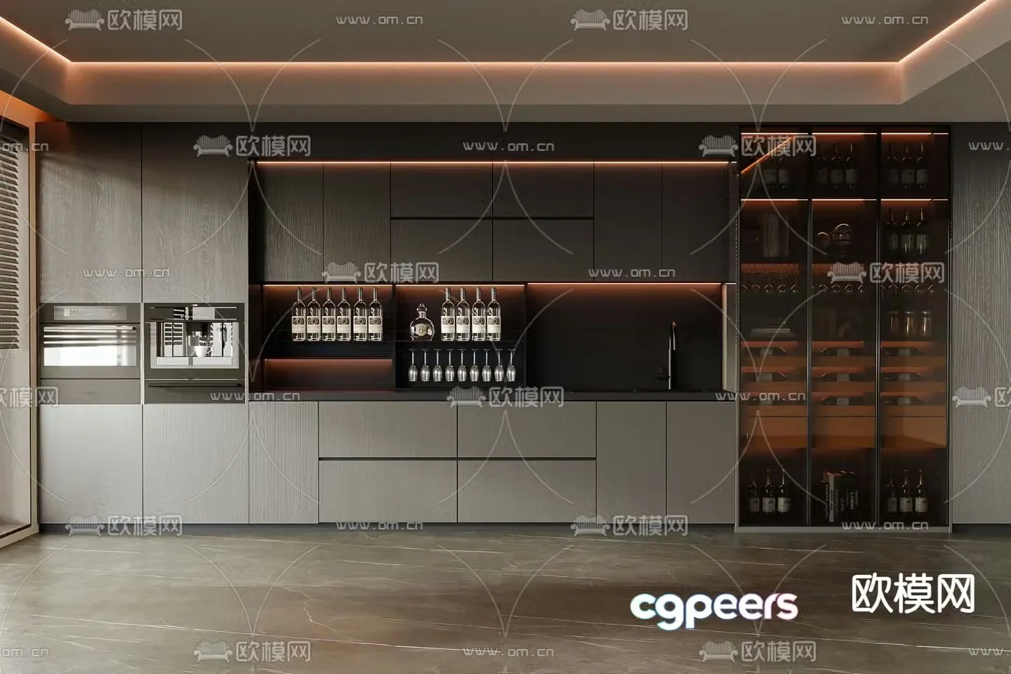 Modern wine cabinet 3d model