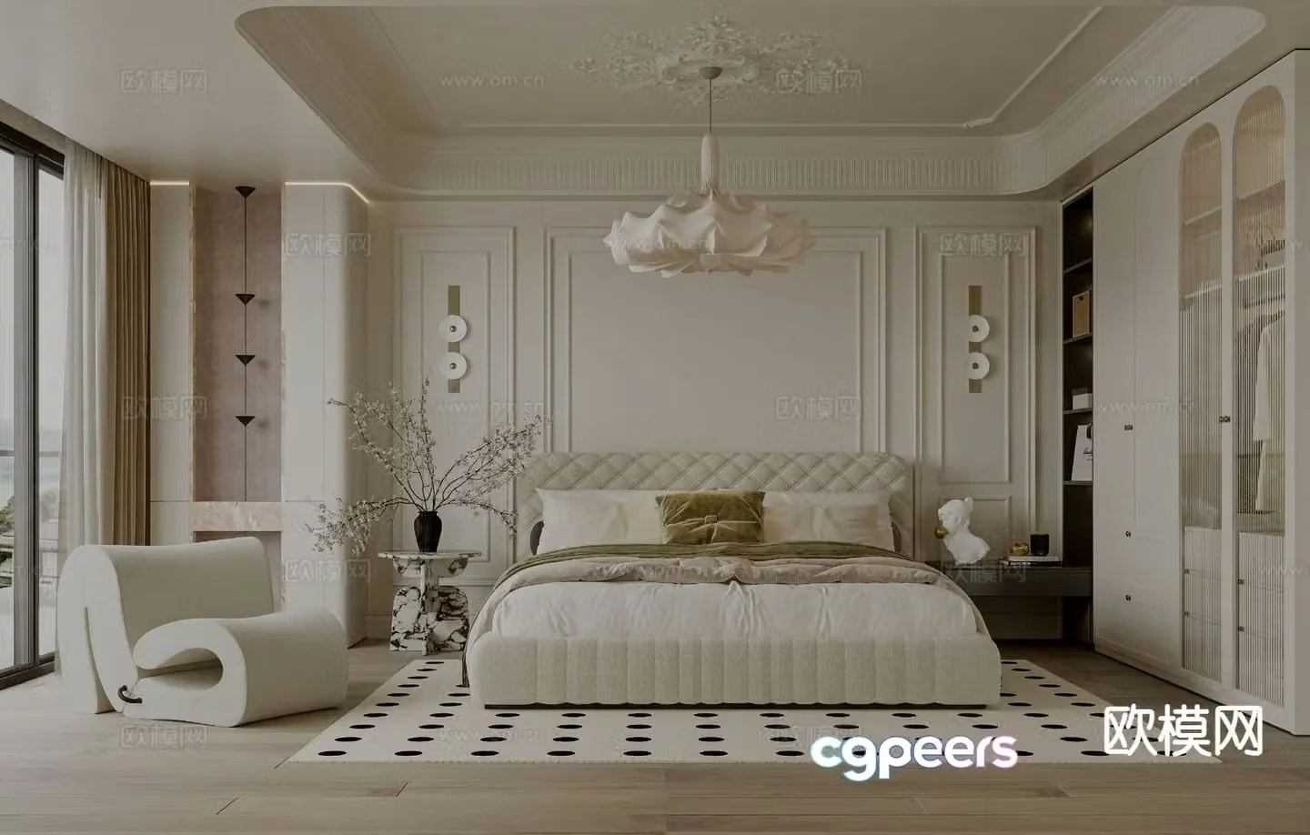 French bedroom master bedroom 3d model