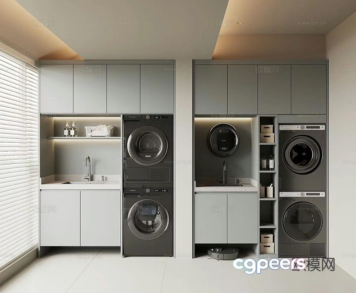 Modern washing machine cabinet 3d model