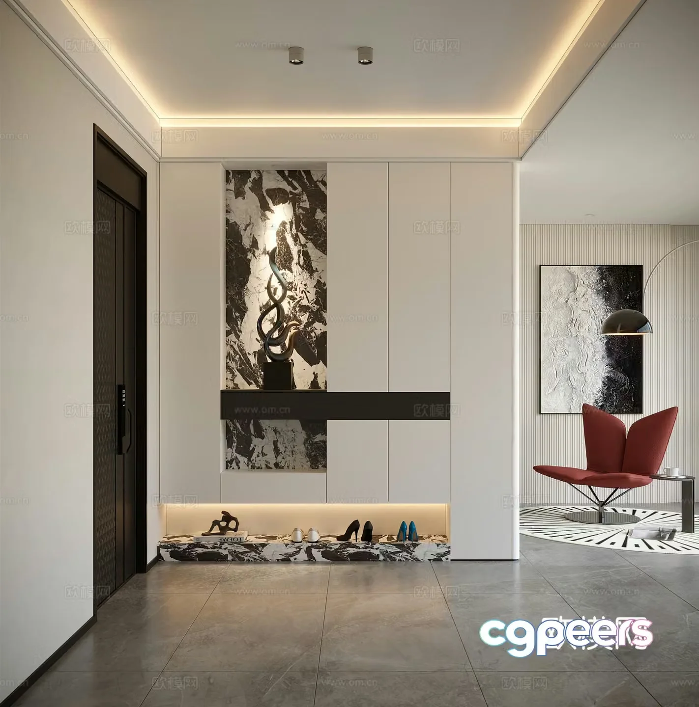 Modern entrance style 3D model