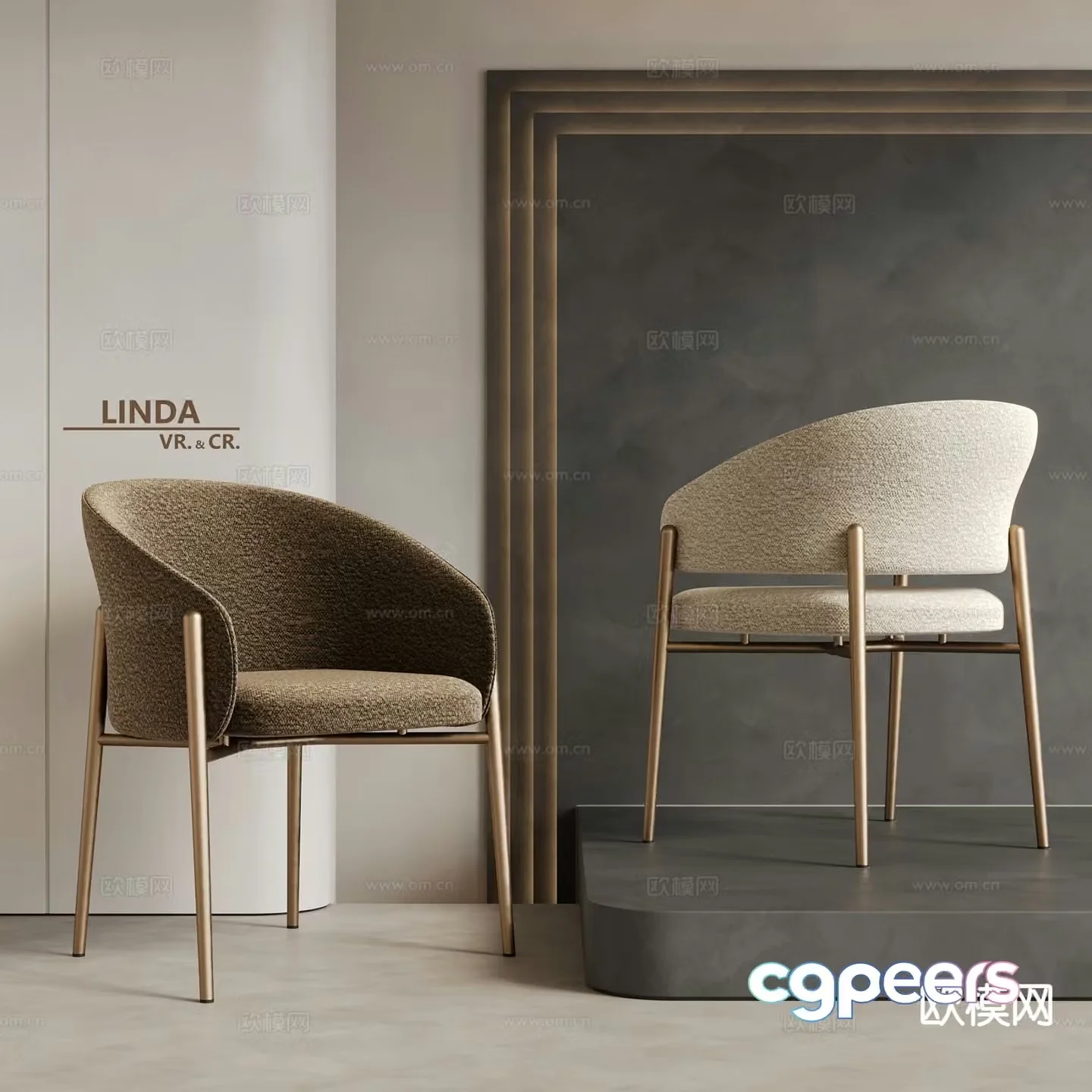 Modern chair dining chair 3d model
