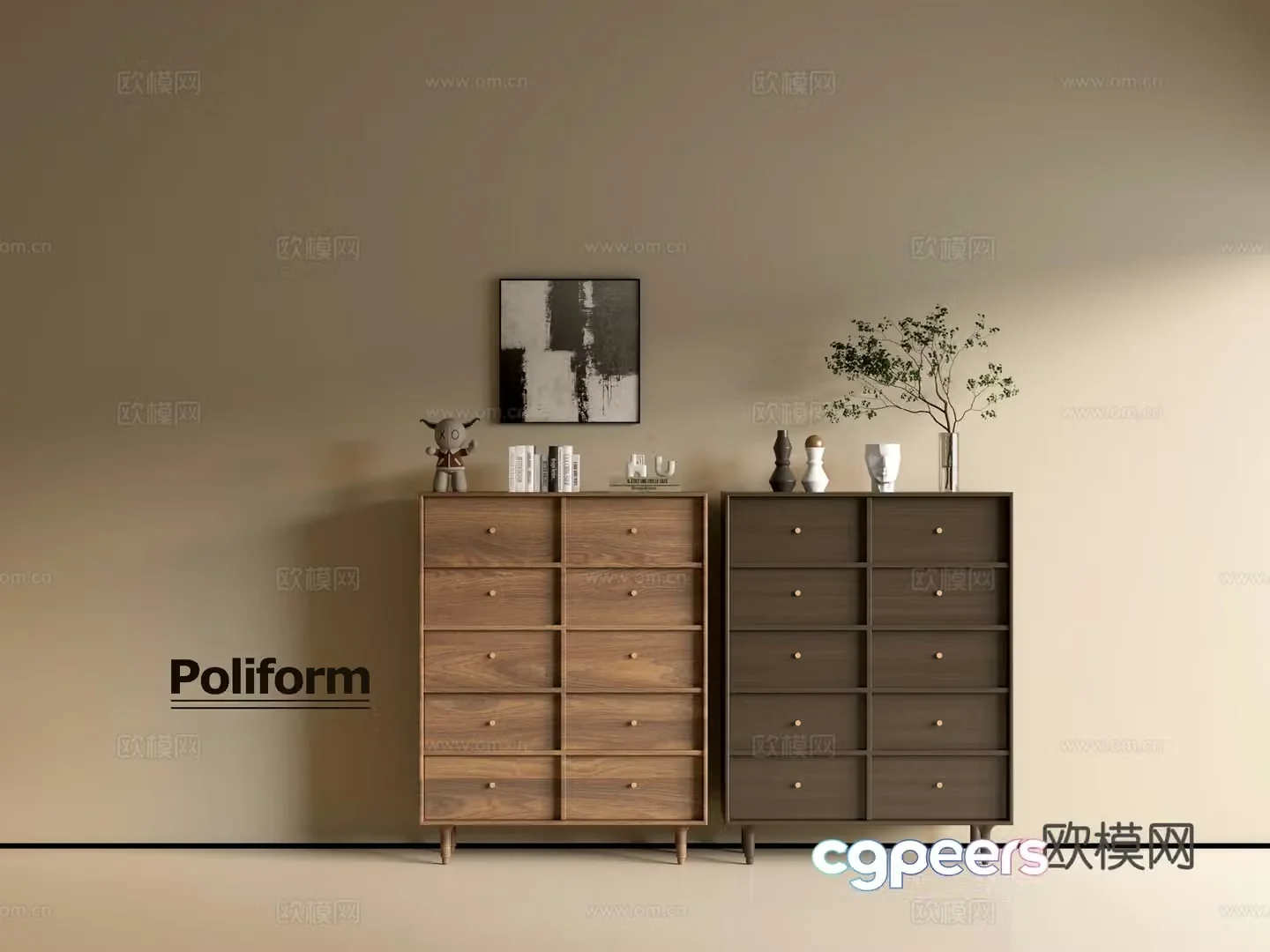 Modern wood grain cabinet ins wind minimalist wind cabinet whole cabinet sideboard balcony cabinet storage 3D model