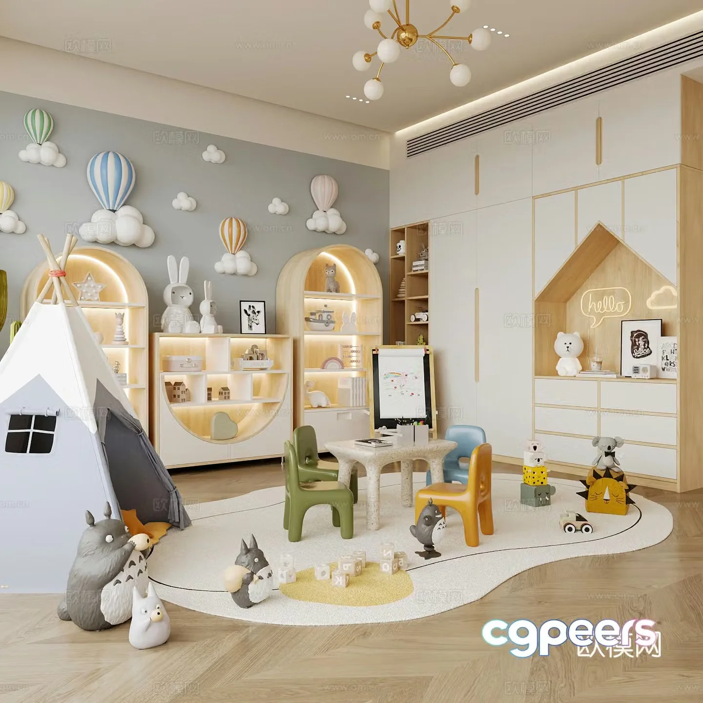 Modern children’s room toy room entertainment room 3D model