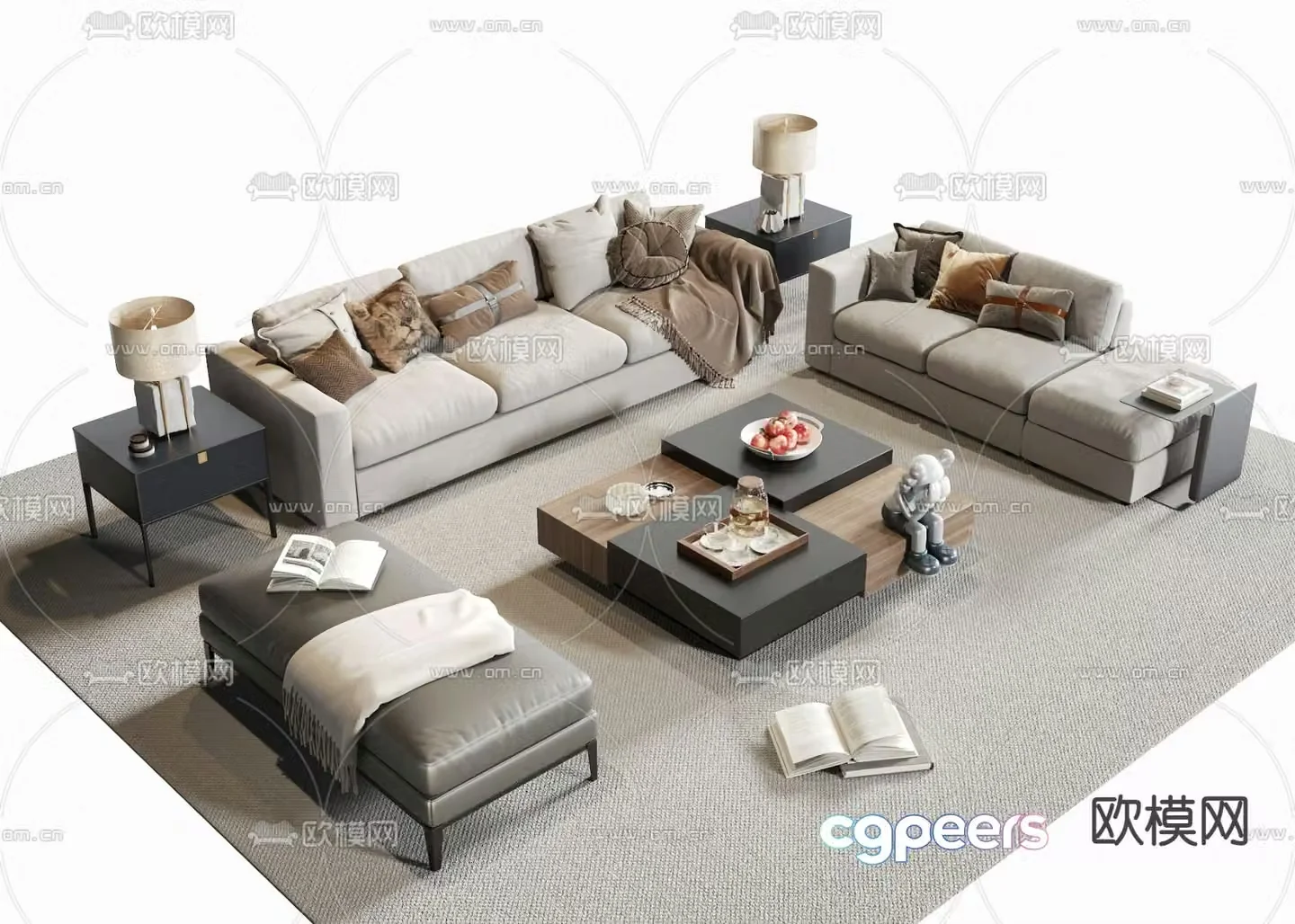 Modern sectional sofa 3d model