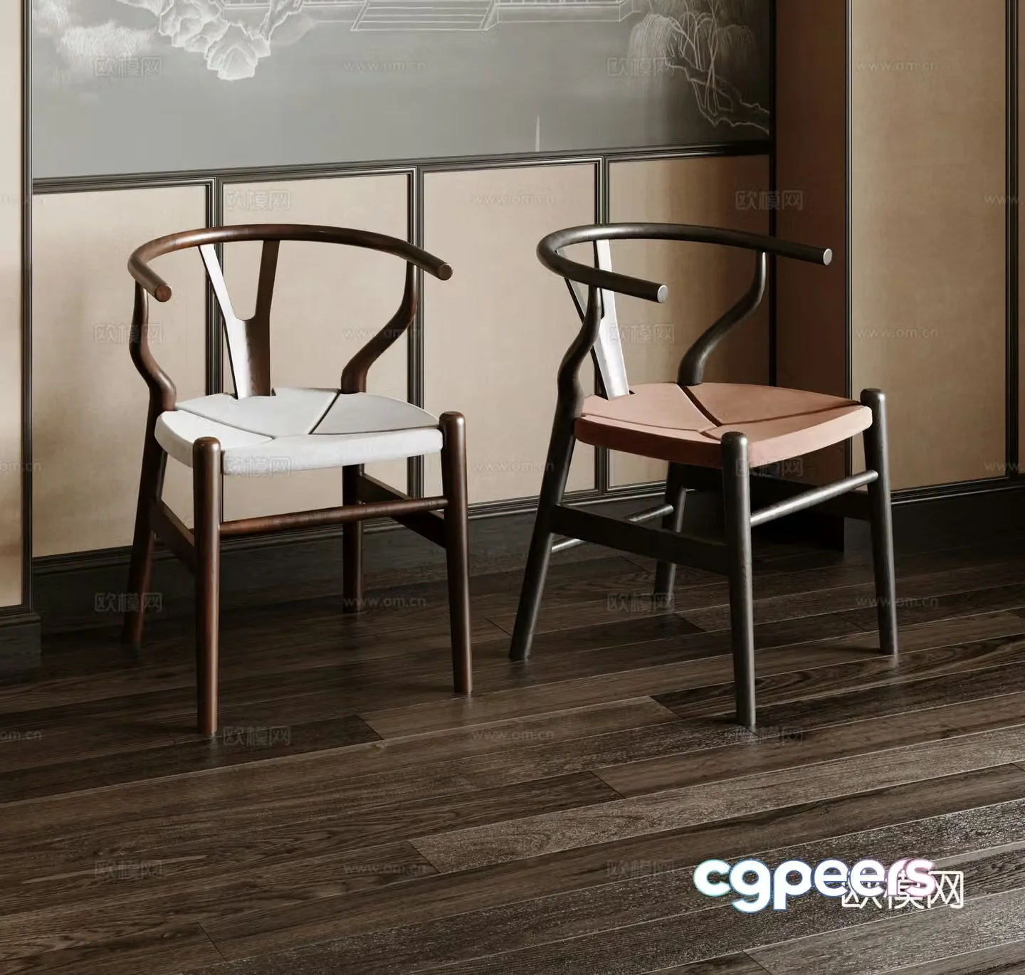 New Chinese dining chair 3D model