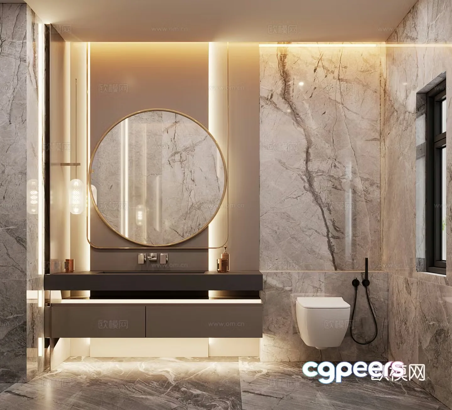 Modern bathroom dry area 3d model