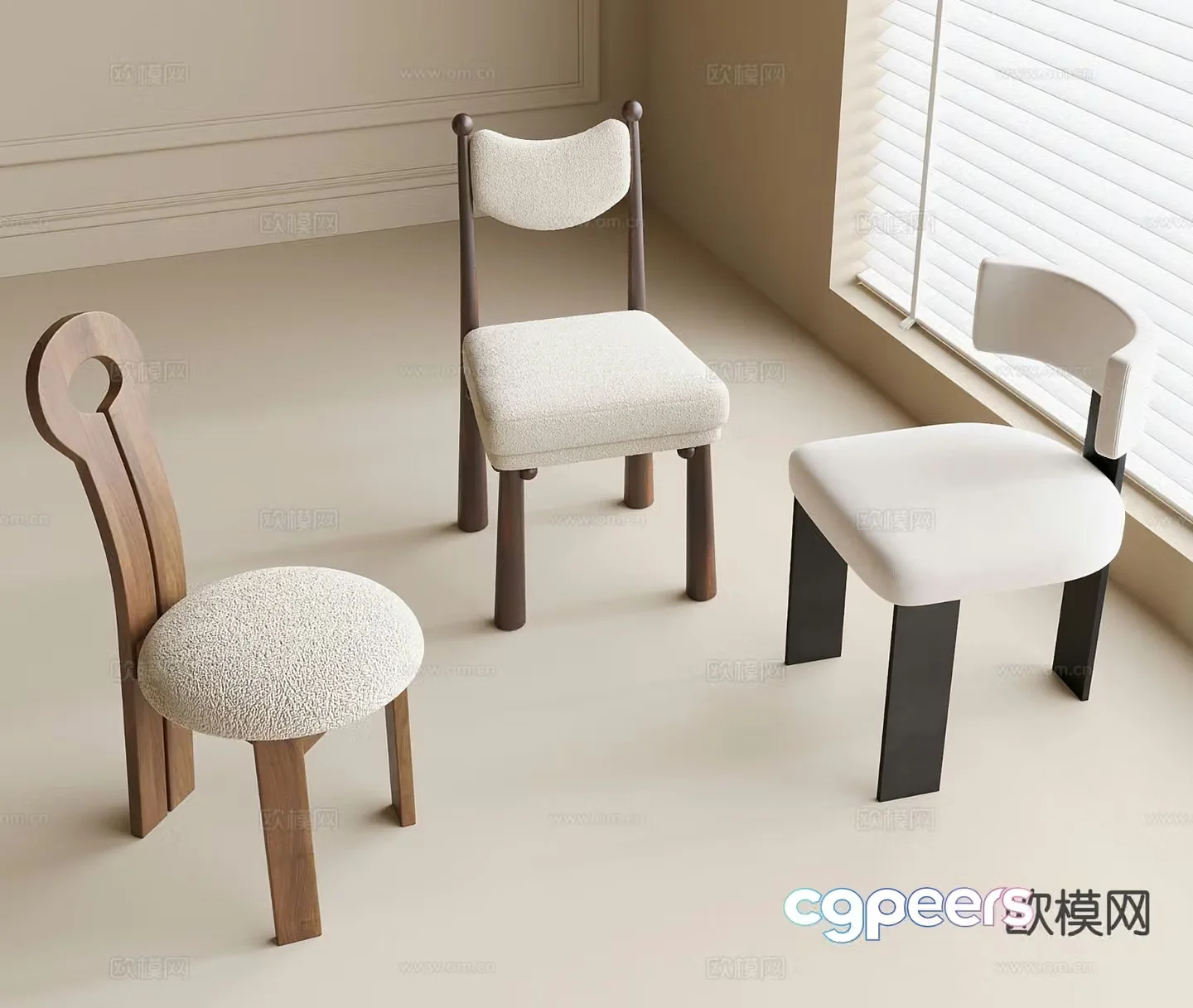 Modern chair dining chair 3d model