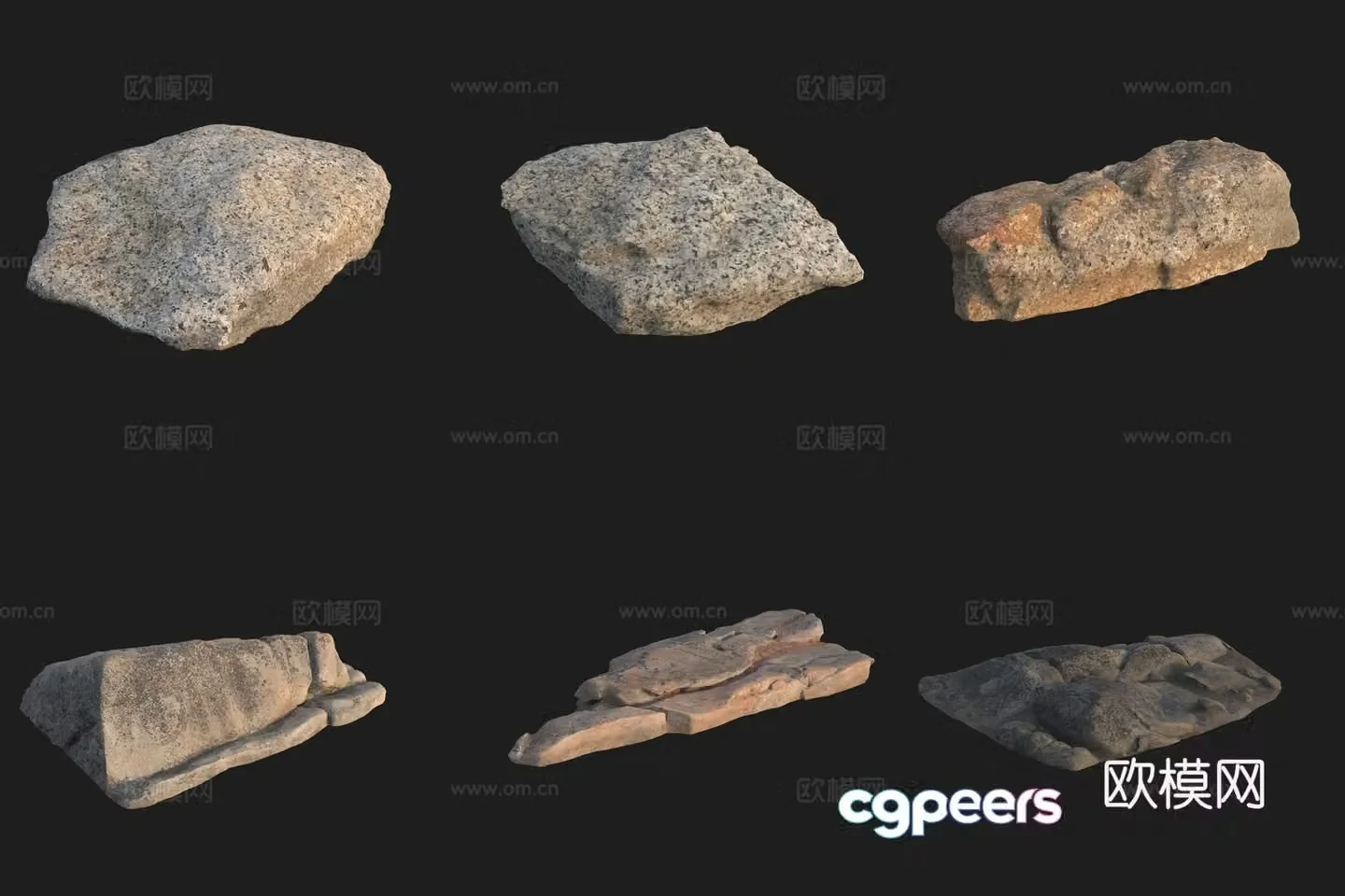 Granite stone stone 3d model