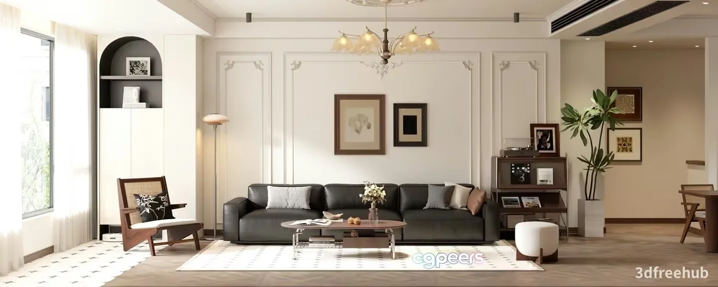 Modern Living Room 3D Model – 22467 – VRAY Render