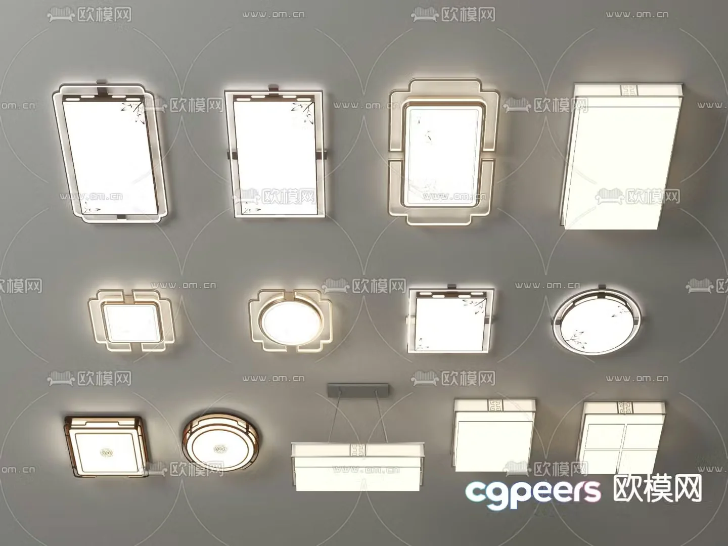New Chinese style ceiling lamp bedroom lamp 3d model