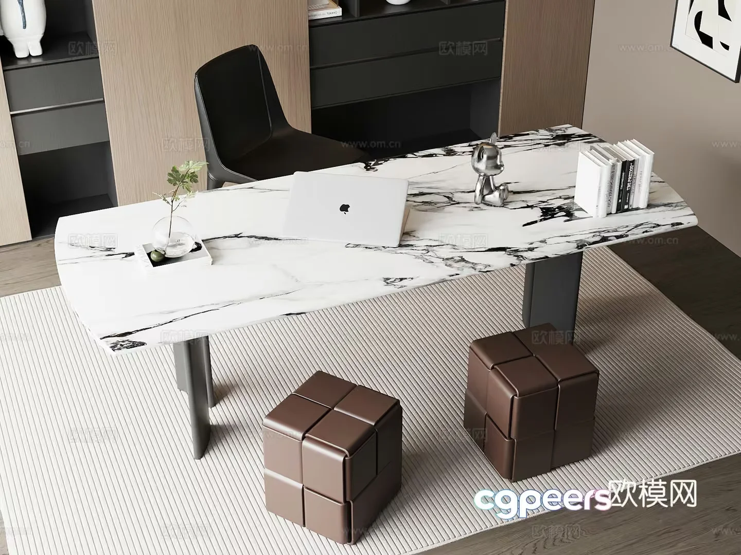 Modern Office Desk 3D Model – 21057 – VRAY Render