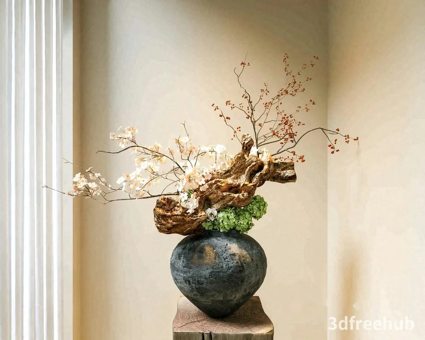A Vase With Flowers 3D Model – 6208 – VRAY Render