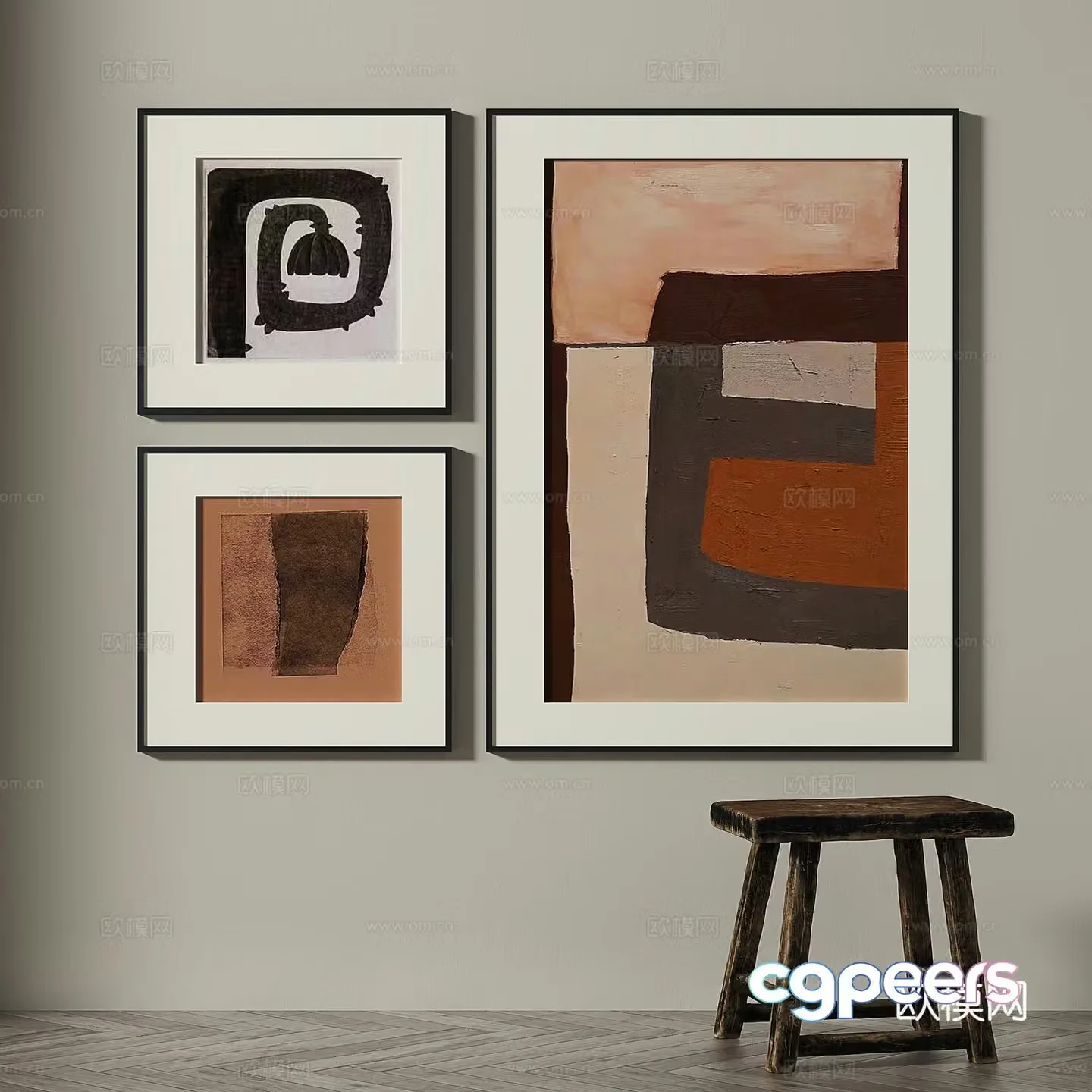 Modern medieval retro decorative painting 3d model
