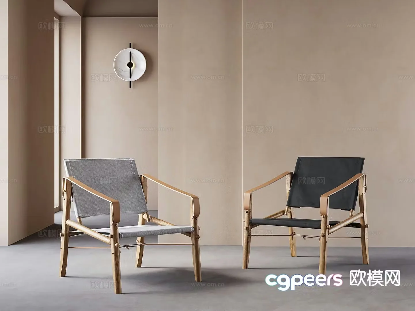 Wabi-sabi chair leisure chair 3d model