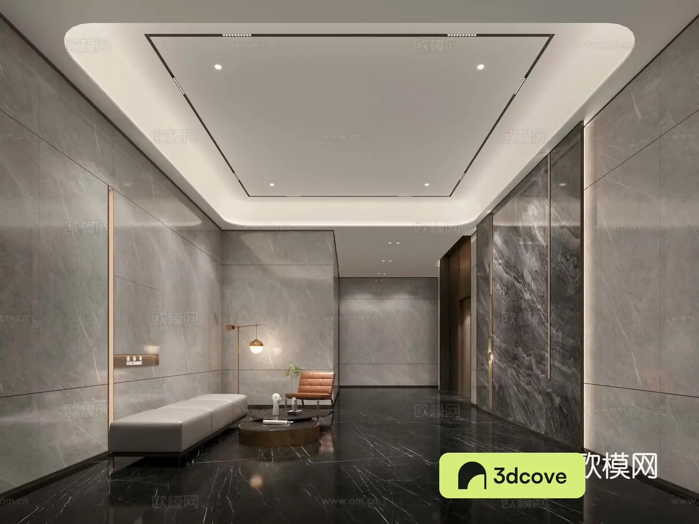 Public area elevator hall