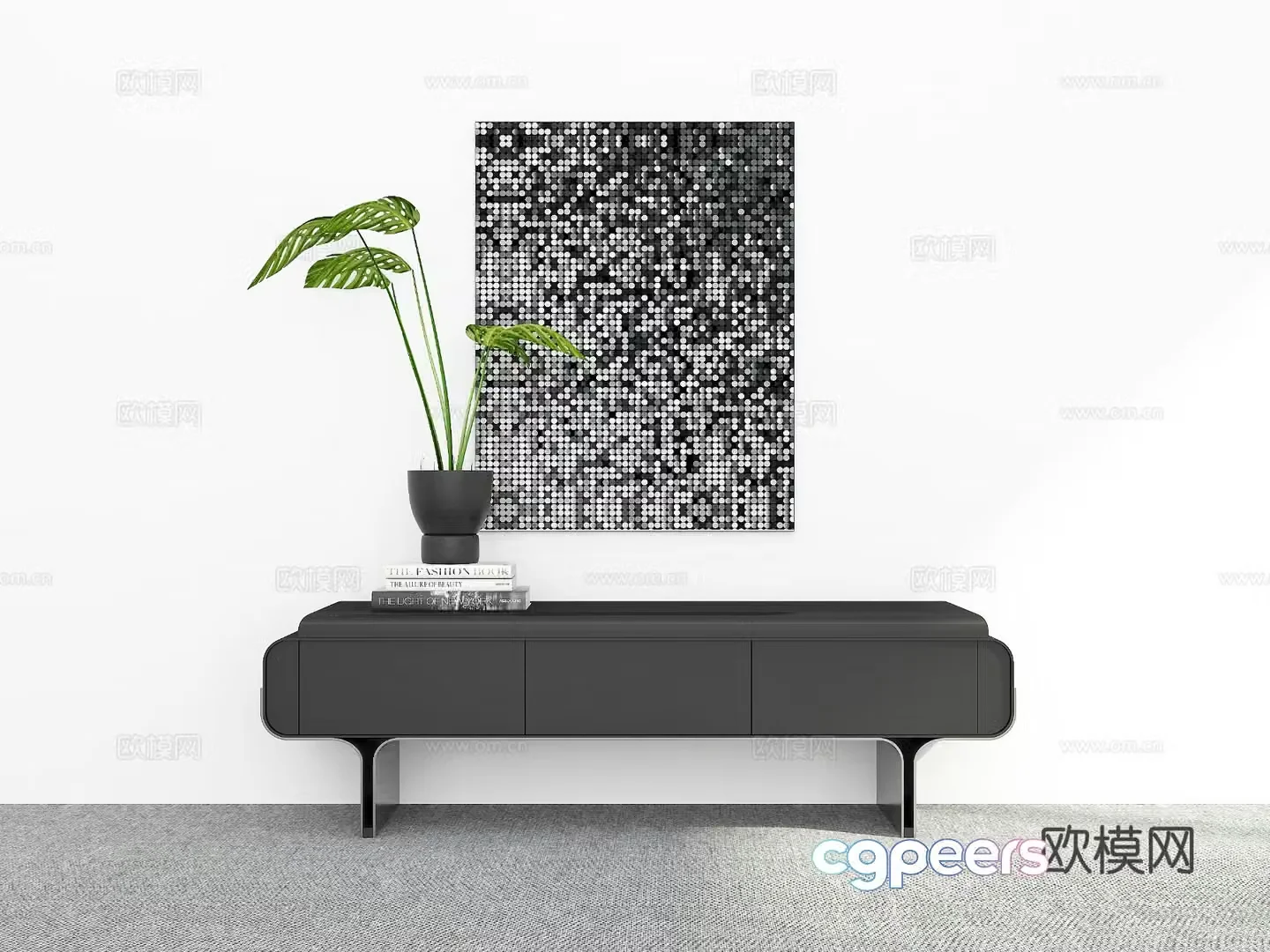 Sofa stool low stool shoe changing stool 3D model