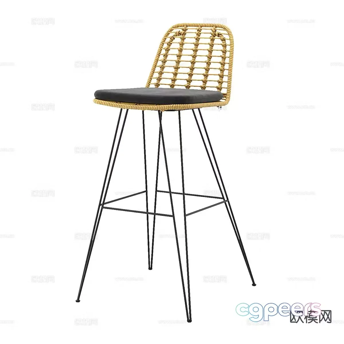 Modern bar stool bar stool high stool 3d model