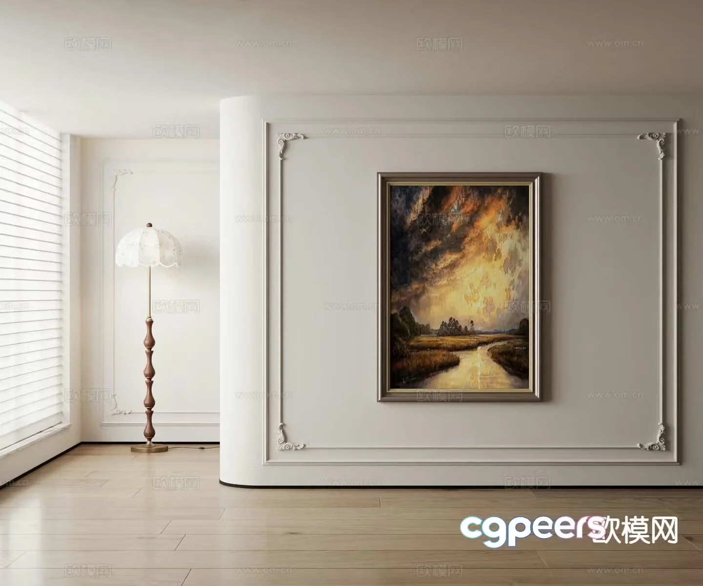 American art painting texture painting decorative painting 3d model