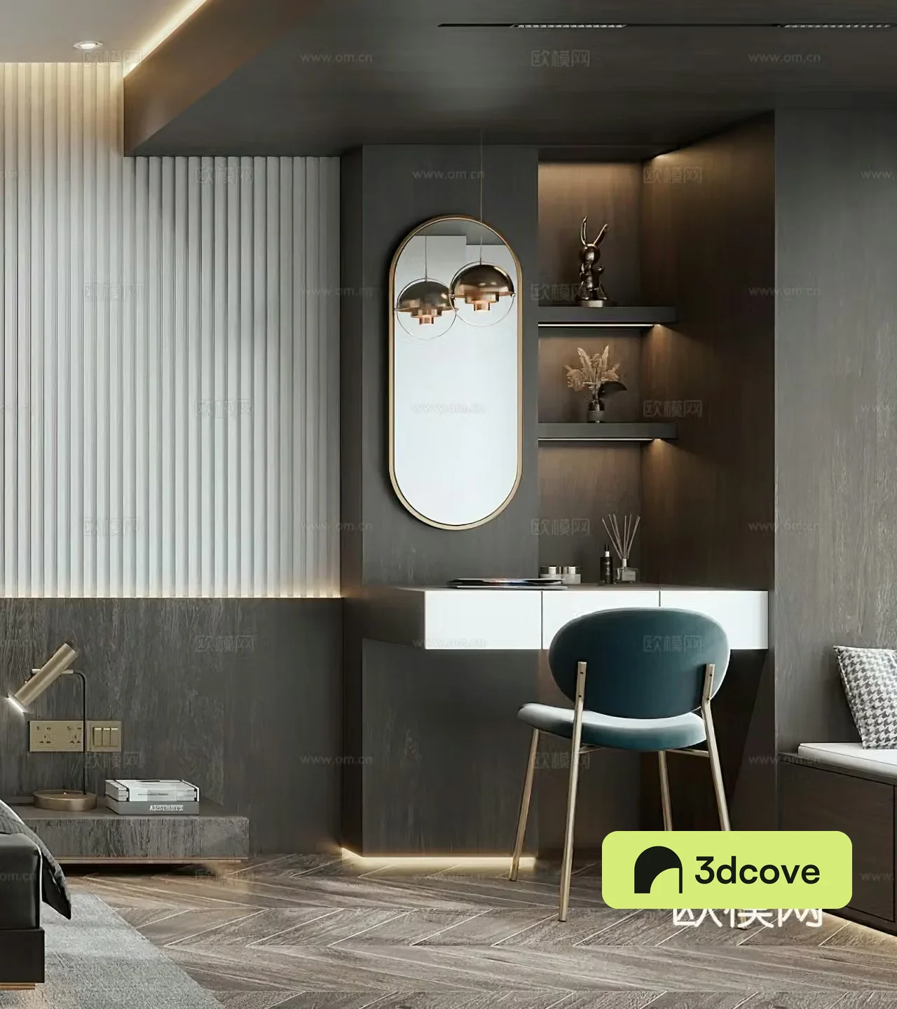 Modern dressing table Cloakroom Italian dressing table Dressing room Modern bedroom Book
