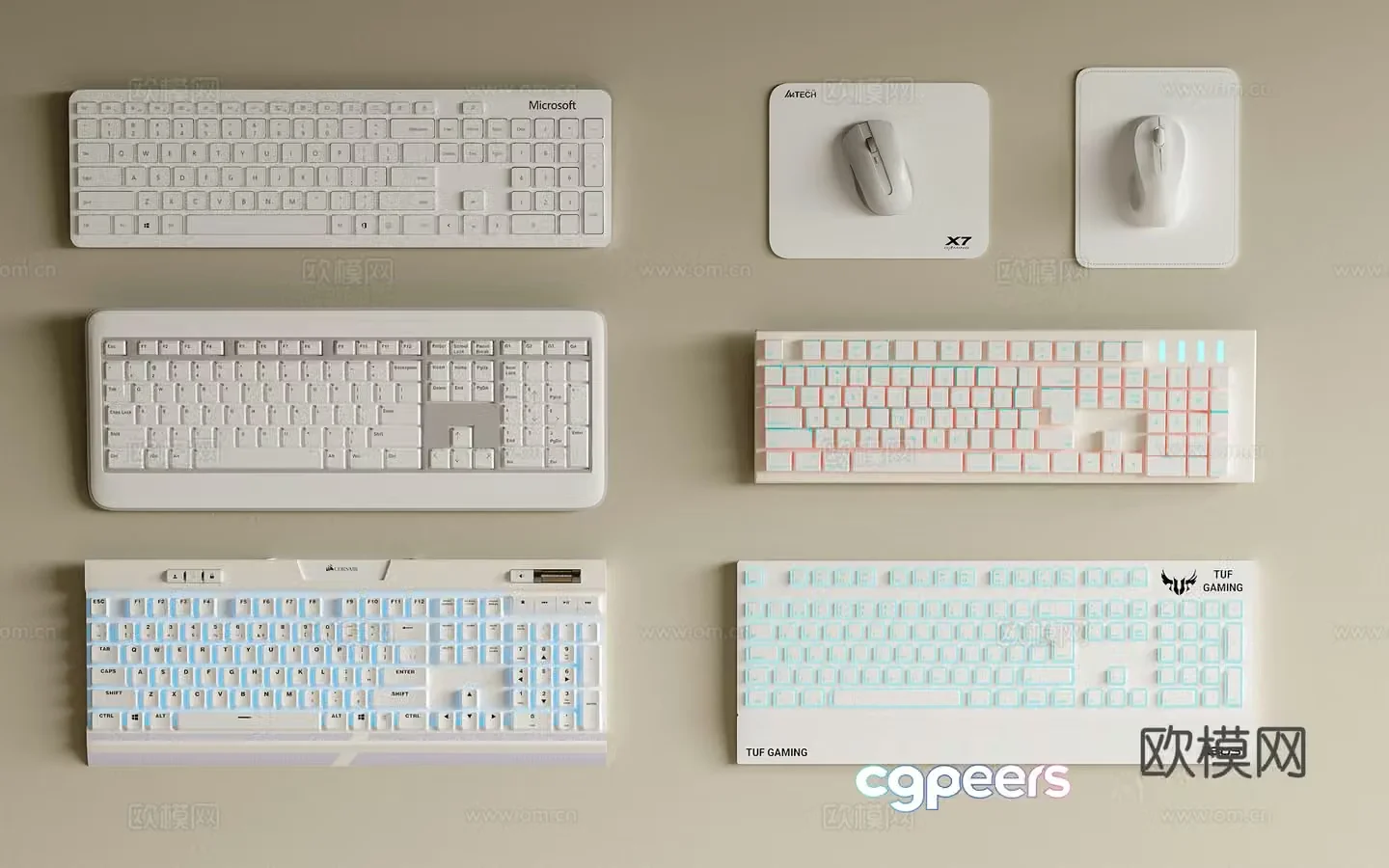 Computer equipment keyboard and mouse wireless keyboard and mouse mechanical keyboard 3d model