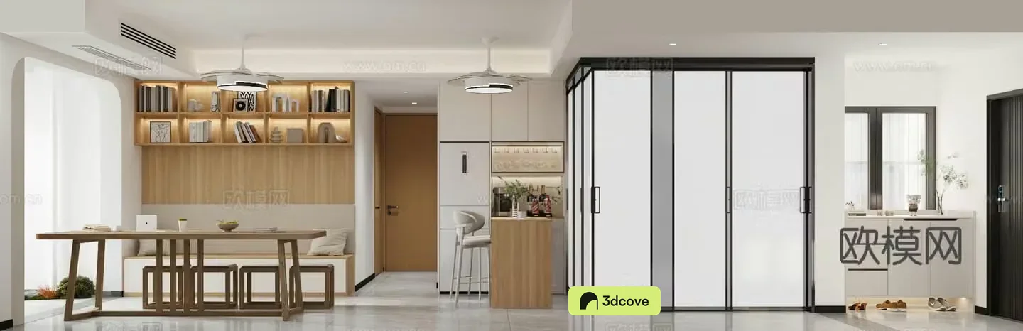 Modern Living and Dining Living Room Dining