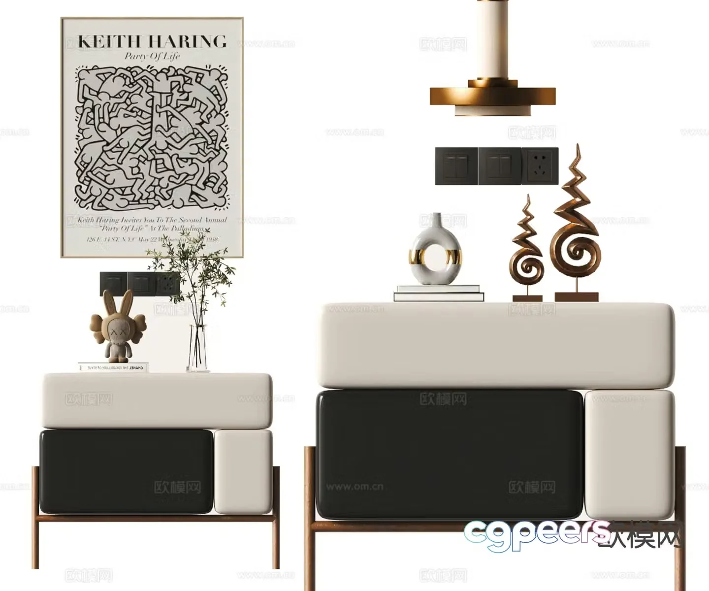 Modern bedside table 3d model