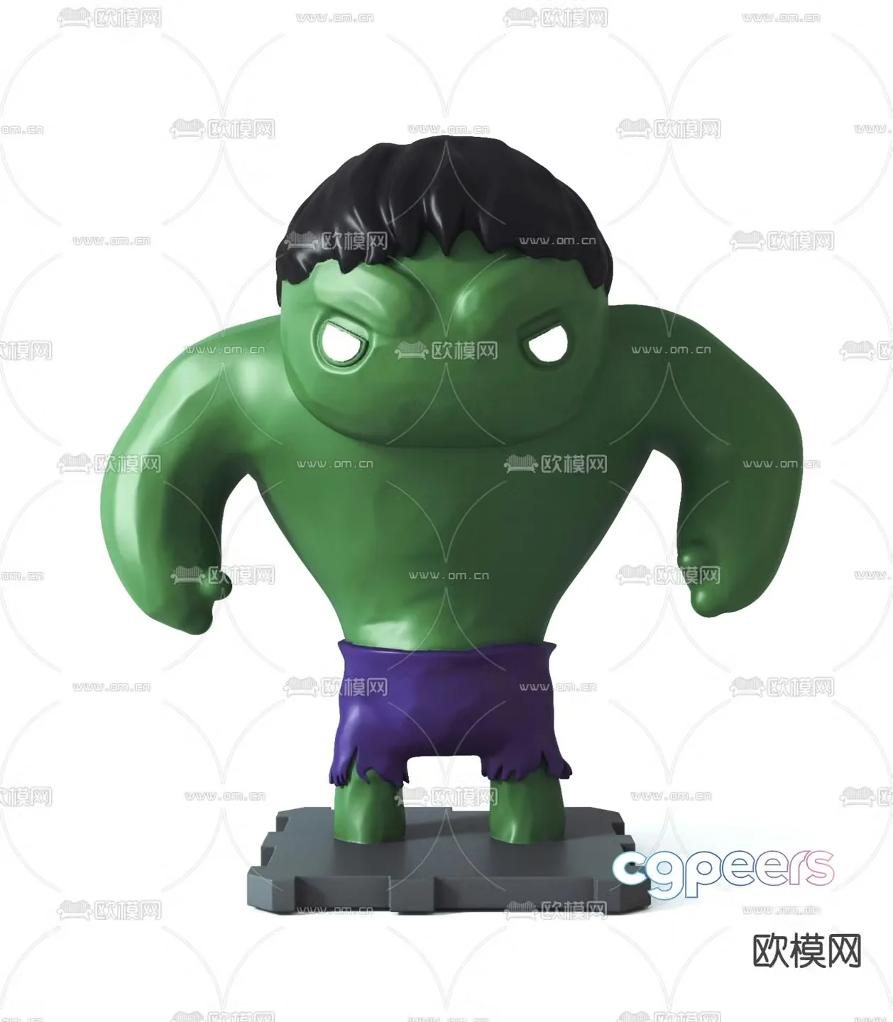 Modern Q version Hulk toy 3d model