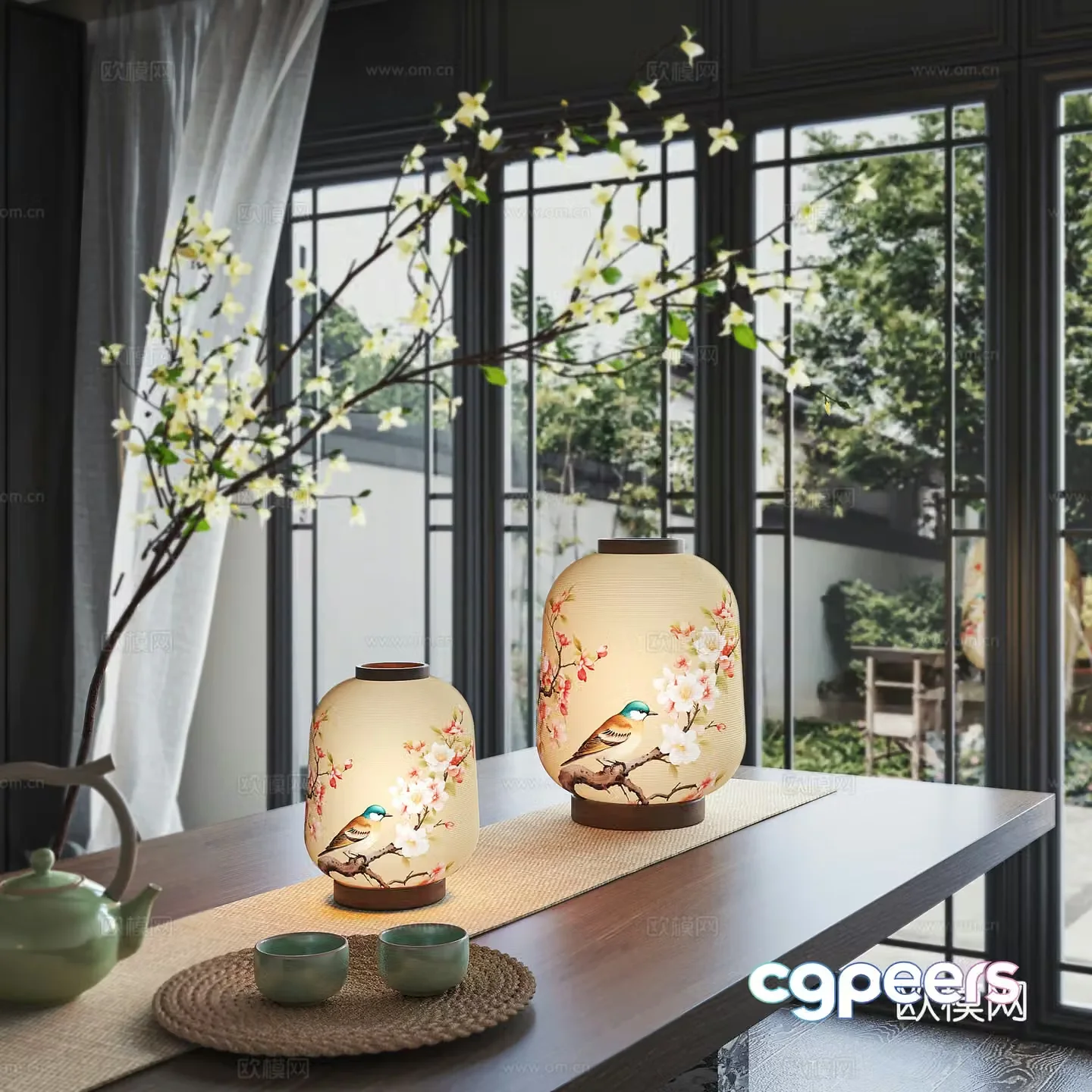 New Chinese desk lamp 3d model