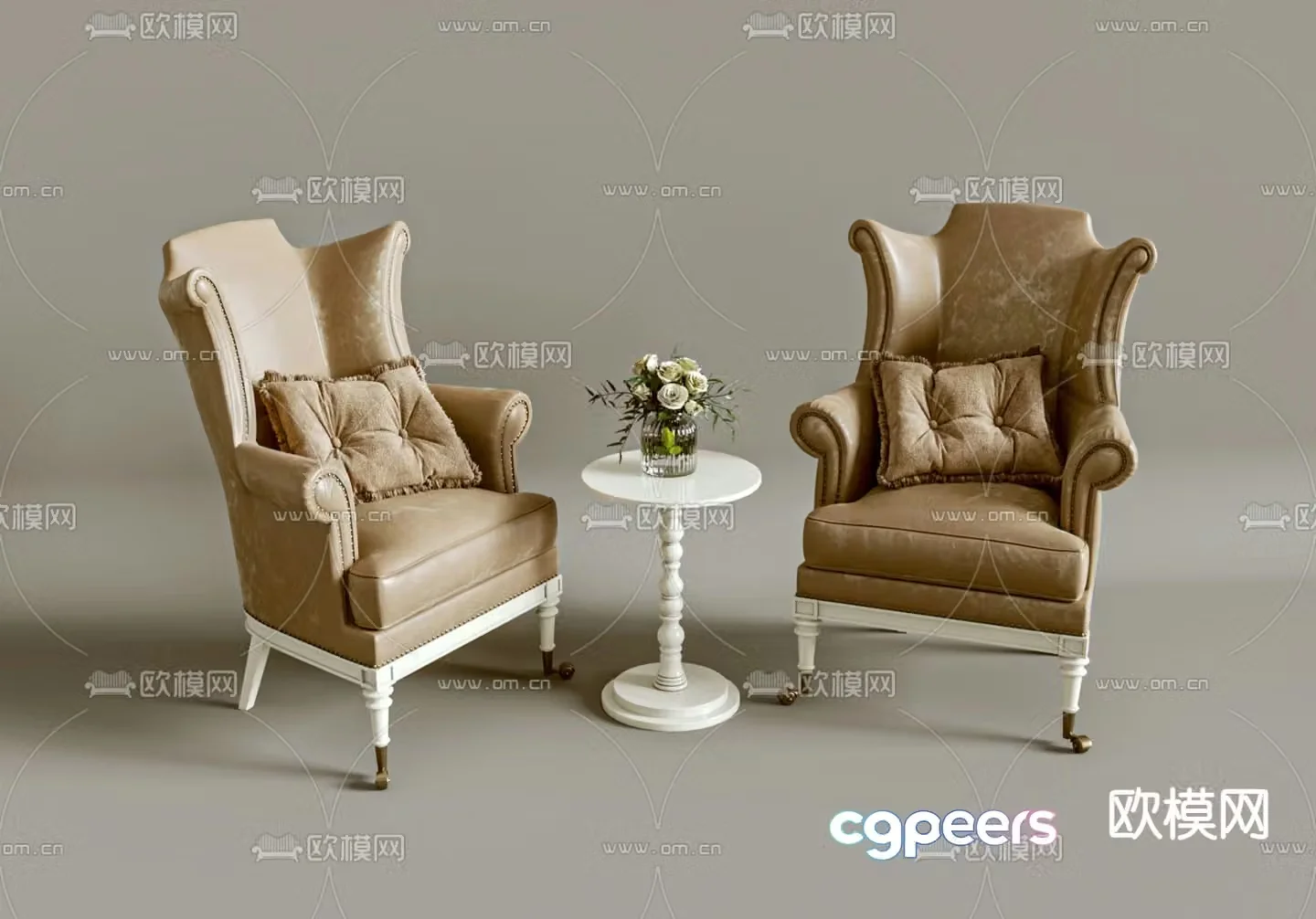 American chair leisure chair 3d model