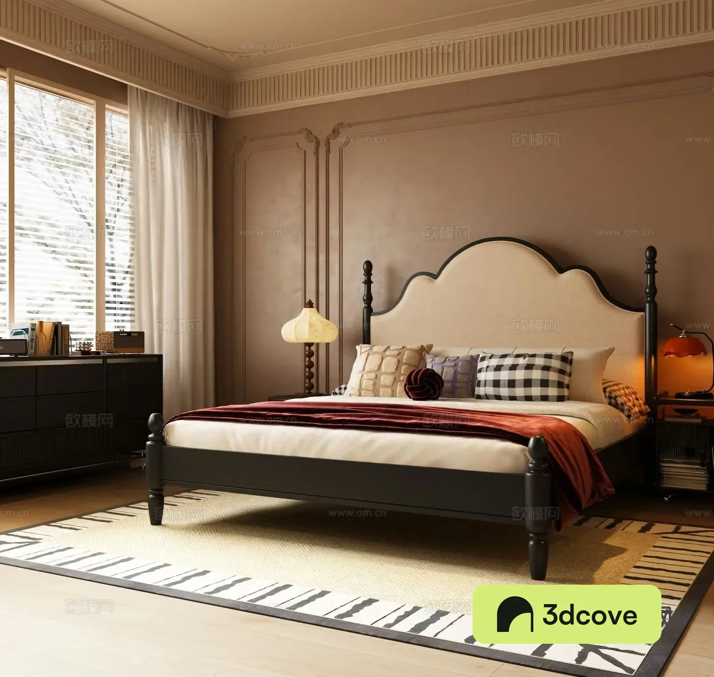 French double bed