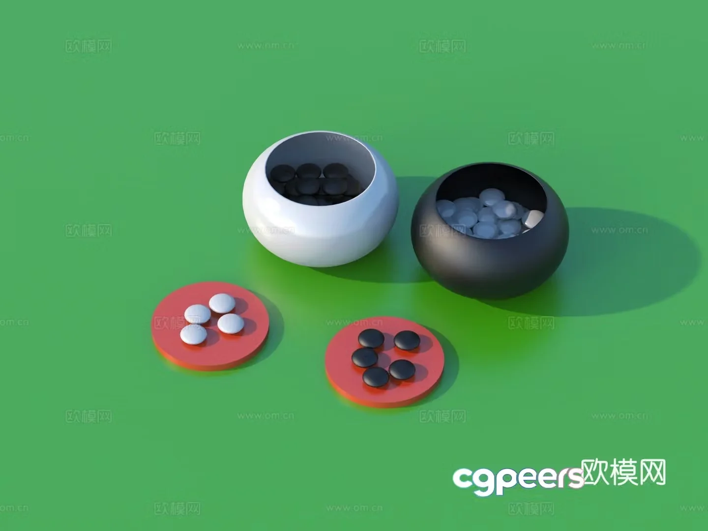 Go chess piece 3d model