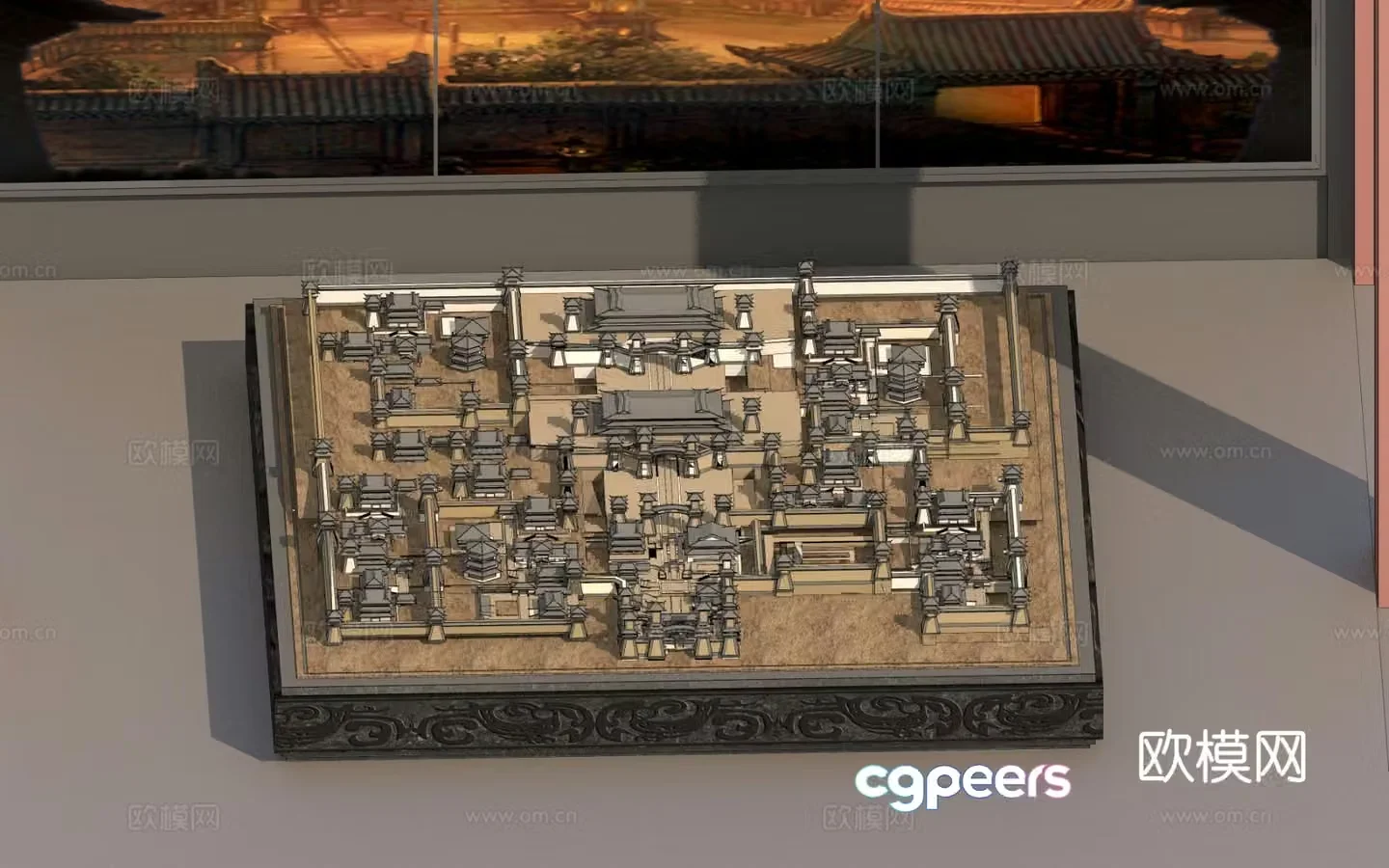 Chinese ancient building sand table 3D model