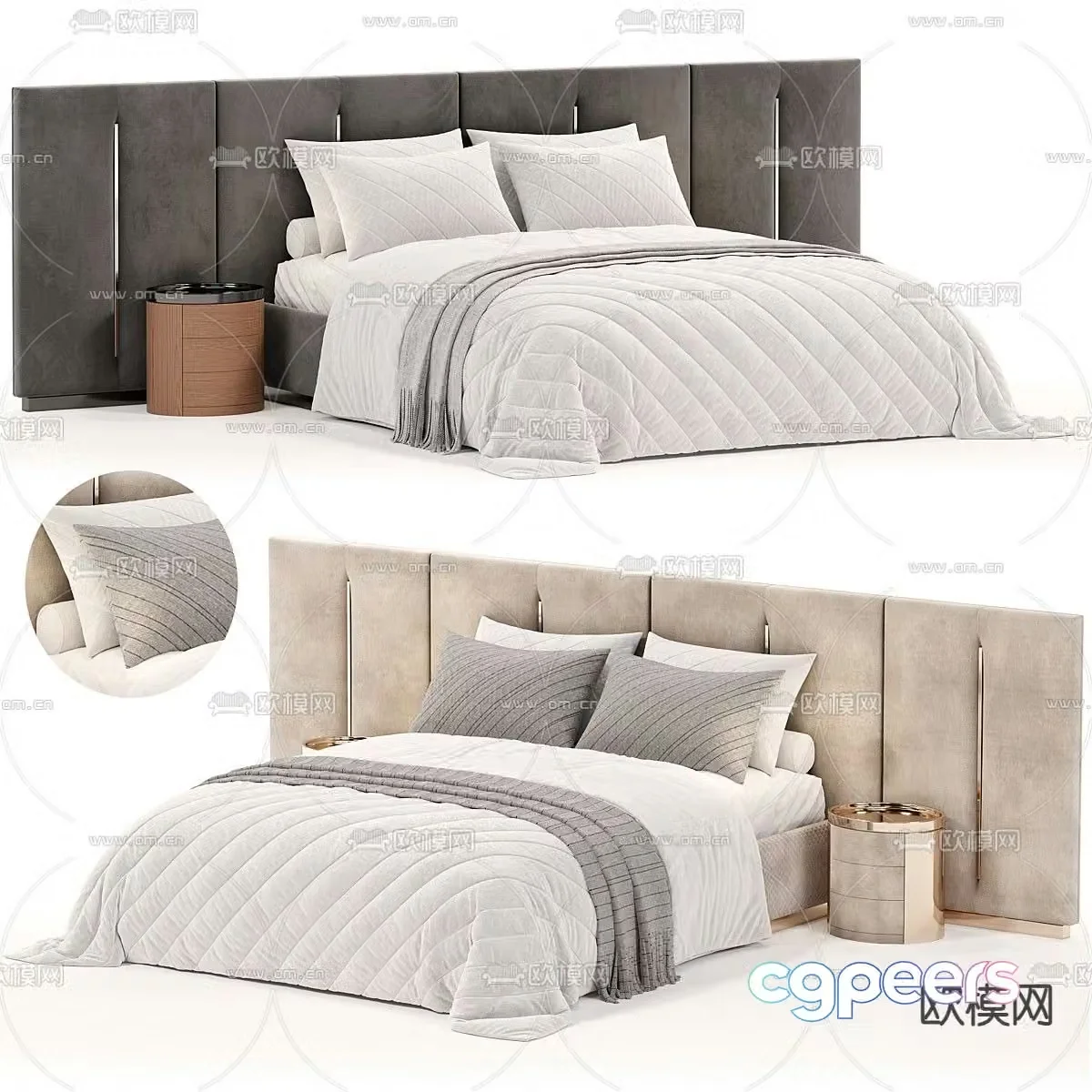 Lux double bed presidential room bed 3d model