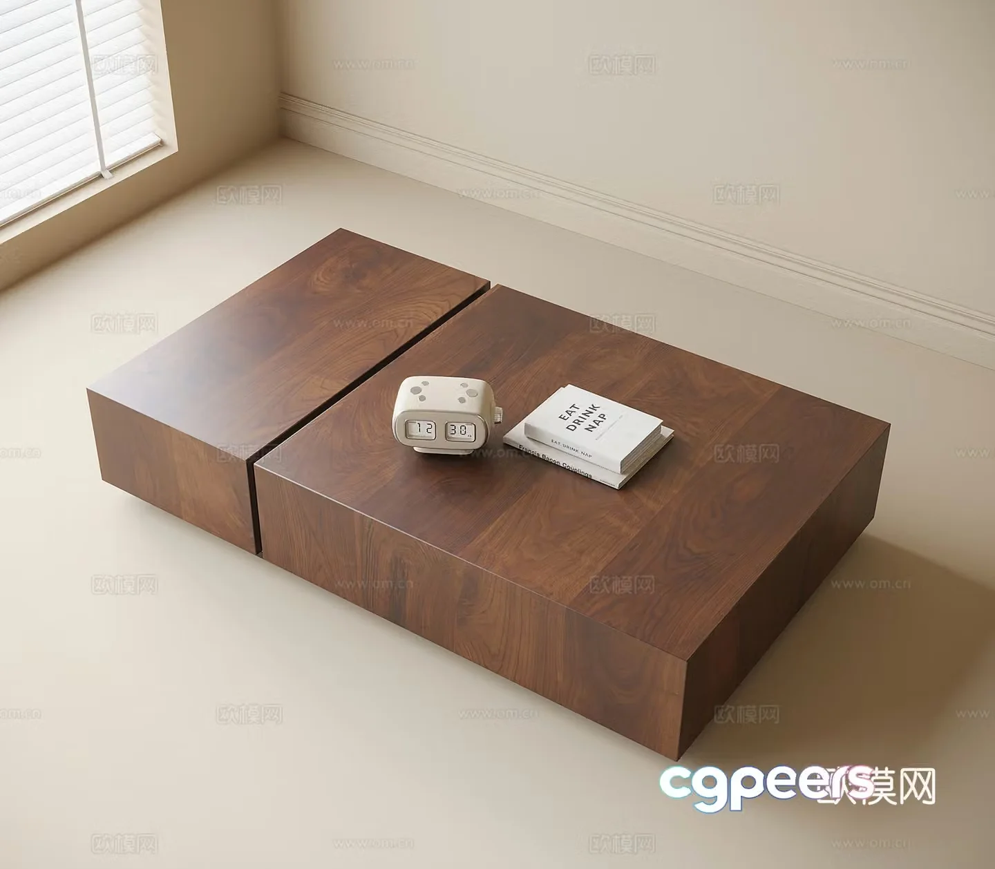 Wasabi solid wood coffee table 3D model