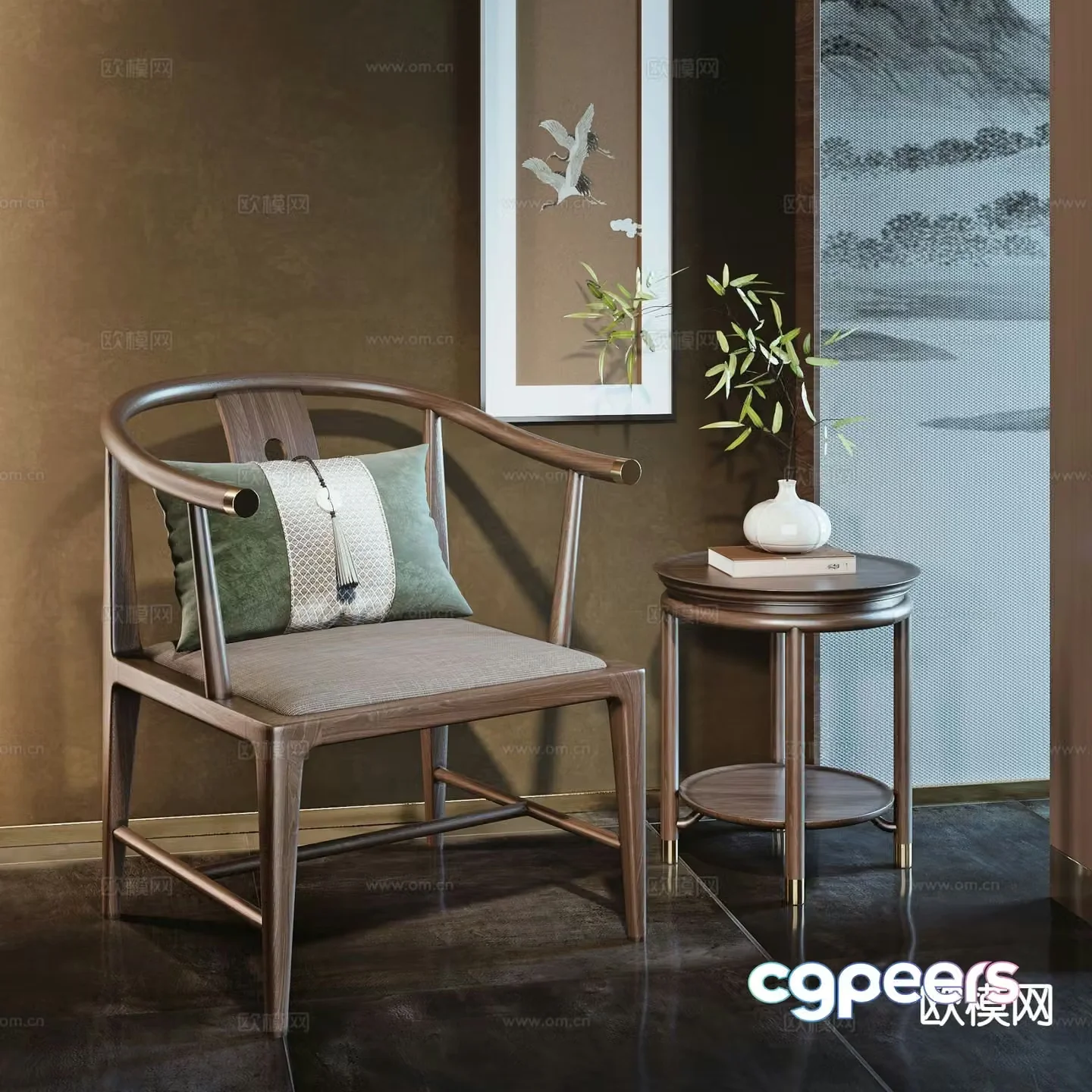 New Chinese style leisure chair 3d model
