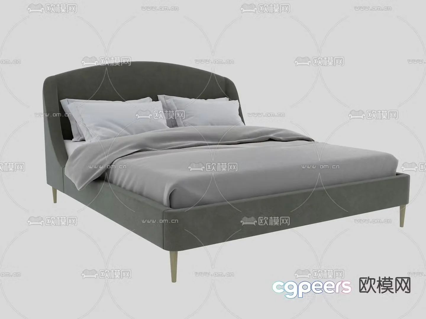 double bed 3d model