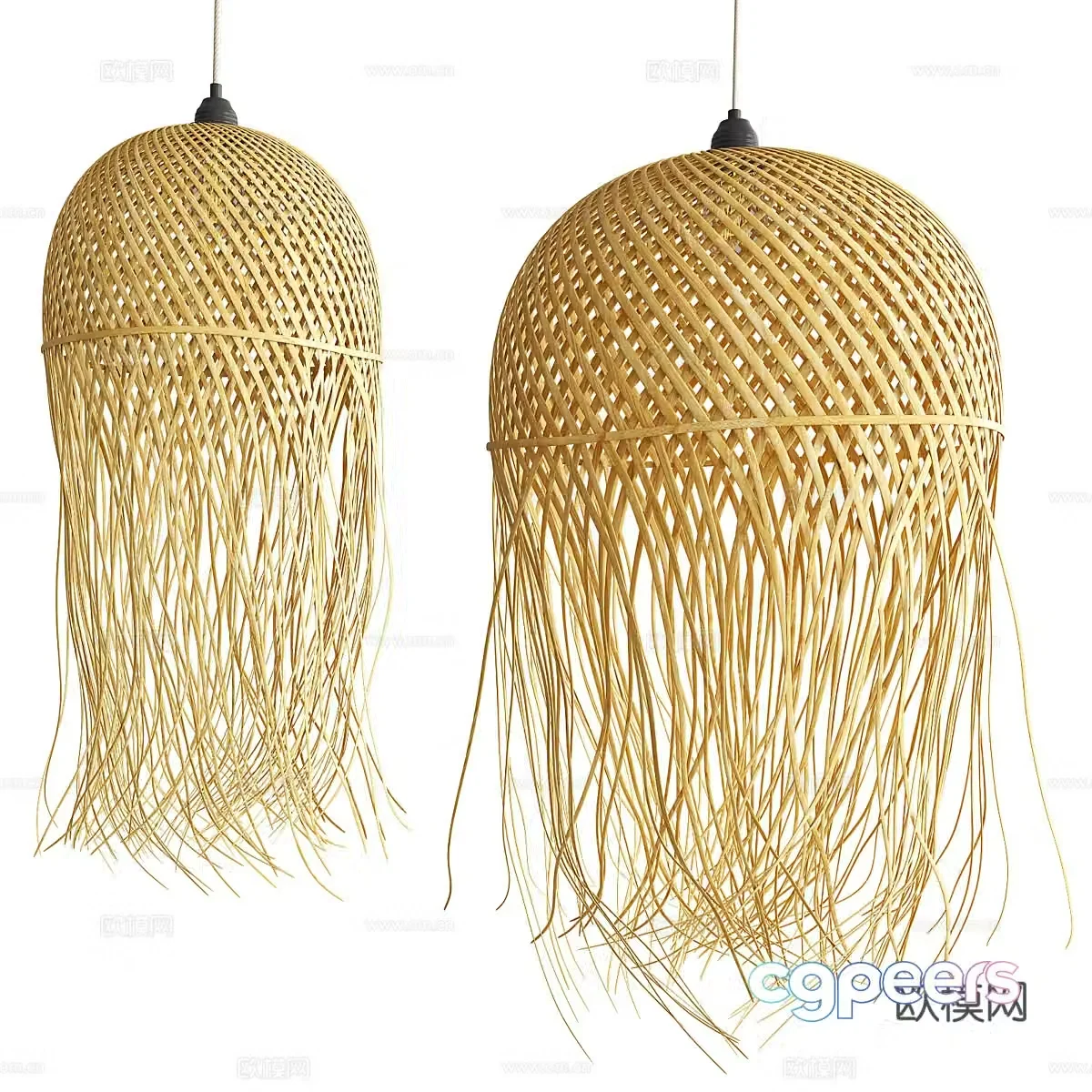 B&B chandeliers rattan chandeliers bamboo chandeliers restaurant chandeliers Southeast Asian chandeliers hotel chandeliers 3D model