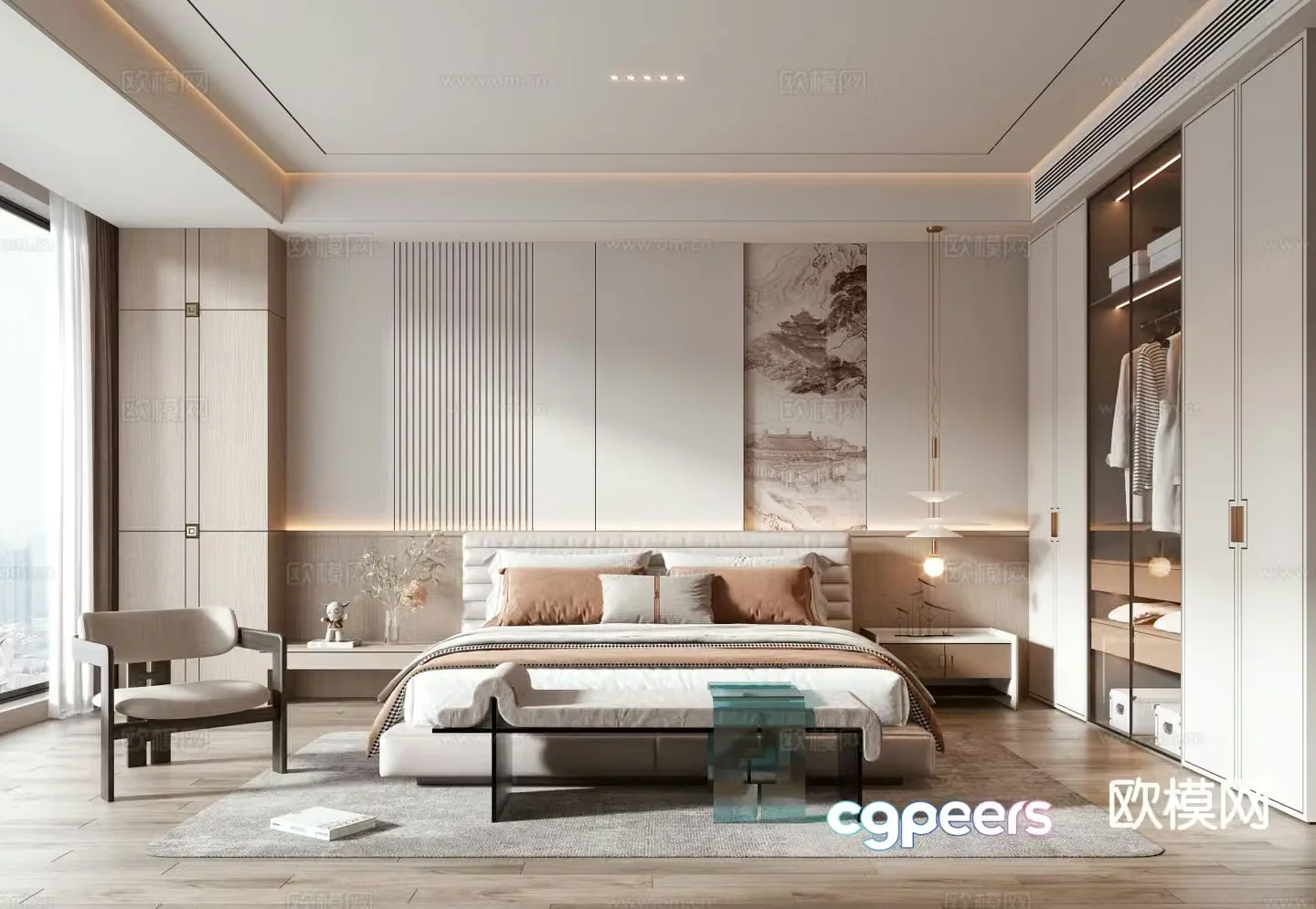 New Chinese style bedroom master bedroom 3d model