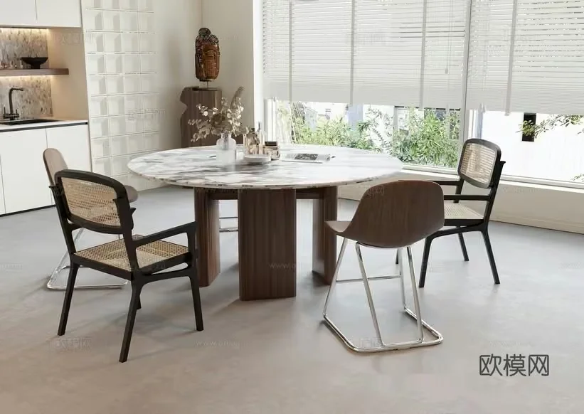 Modern Dining Room 3D Model – 8522 – VRAY Render
