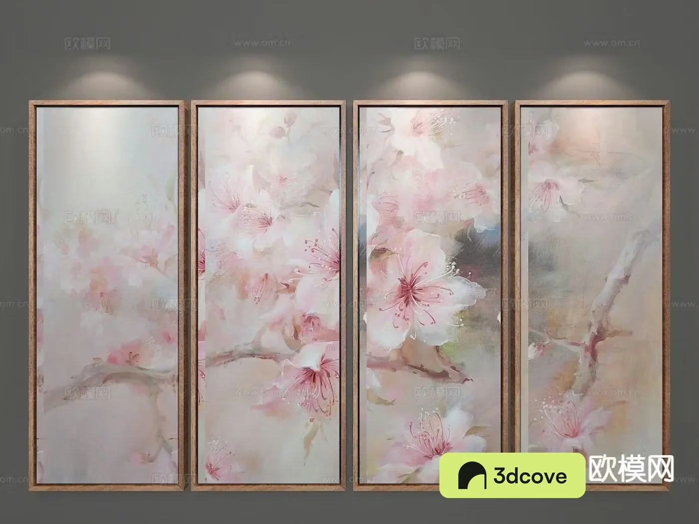 New Chinese style decorative painting peach blossom oil painting hanging painting